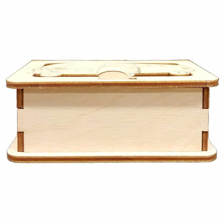 Ξύλινο Κουτί Μπομπονιέρας Βάπτισης Πιθηκάκι