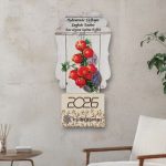 Ξύλινο Ημερολόγιο 2026 Ρόδια σε Ξύλινο Φόντο