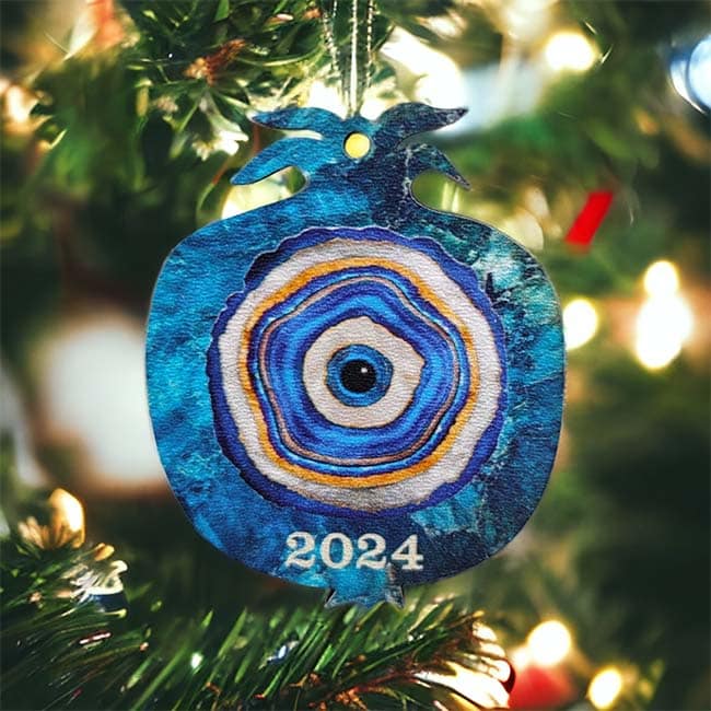 Χριστουγεννιάτικο Στολίδι Μάτι Μπλε Μάρμαρο 2024