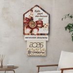 Ξύλινο Ημερολόγιο Σπιτάκι με Φιόγκο