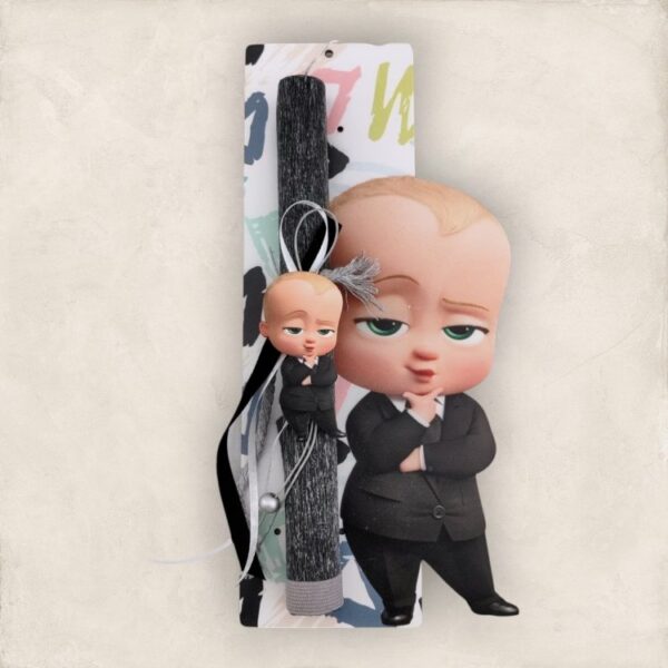 Πασχαλινή Λαμπάδα Boss Baby με Ξύλινο Στοιχείο Πασχαλινή Λαμπάδα Boss Baby με Ξύλινο Στοιχείο