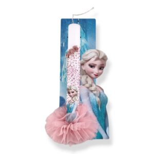 Πασχαλινή Λαμπάδα Frozen με Ξύλινο Στοιχείο