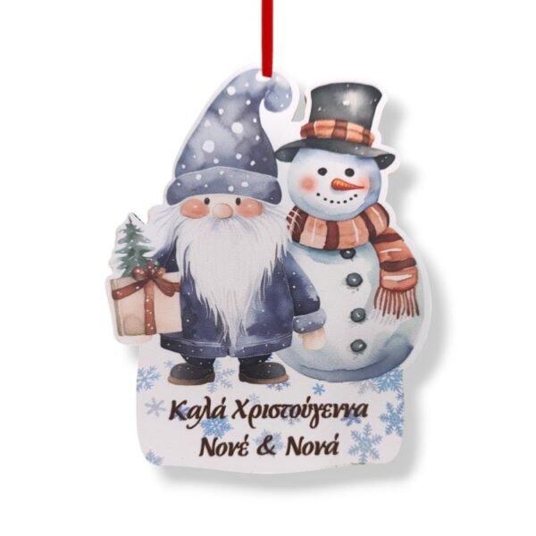 Χριστουγεννιάτικο Στολίδι Gnome με Χιονάνθρωπο