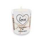 Δώρο Αγίου Βαλεντίνου Κερί Μαρμάρινο Love με 2 Φωτογραφίες και Ονόματα