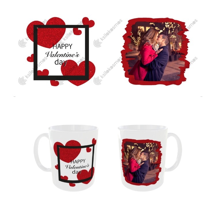 Κούπα Αγίου Βαλεντίνου Happy Valentine's Day με Φωτογραφία Κούπα Αγίου Βαλεντίνου Happy Valentine's Day με Φωτογραφία