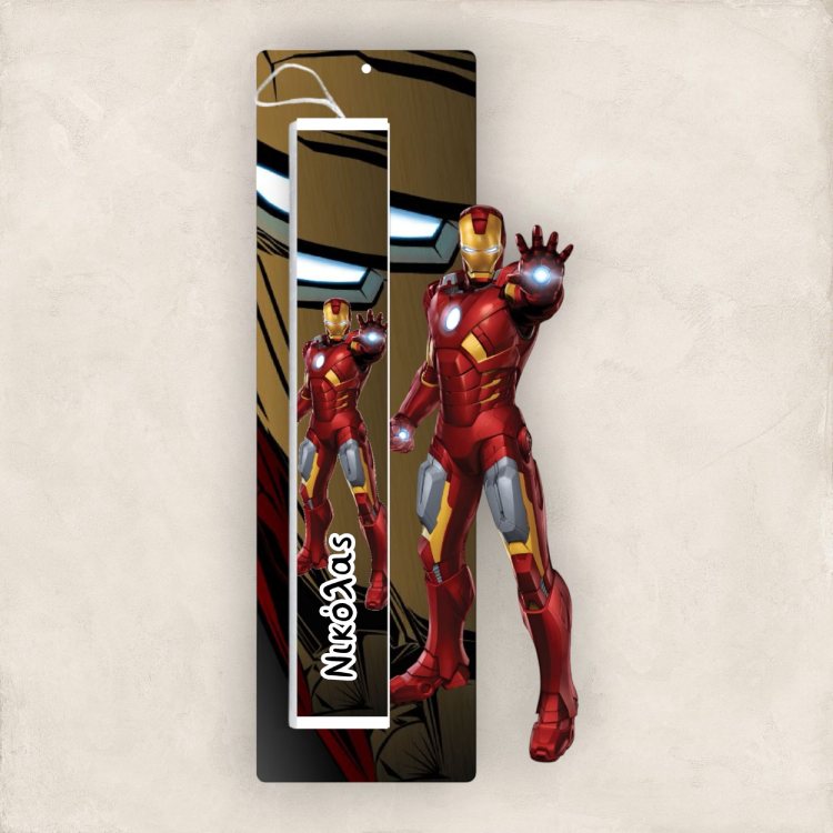 Έγχρωμη Πασχαλινή Λαμπάδα Iron Man με Όνομα