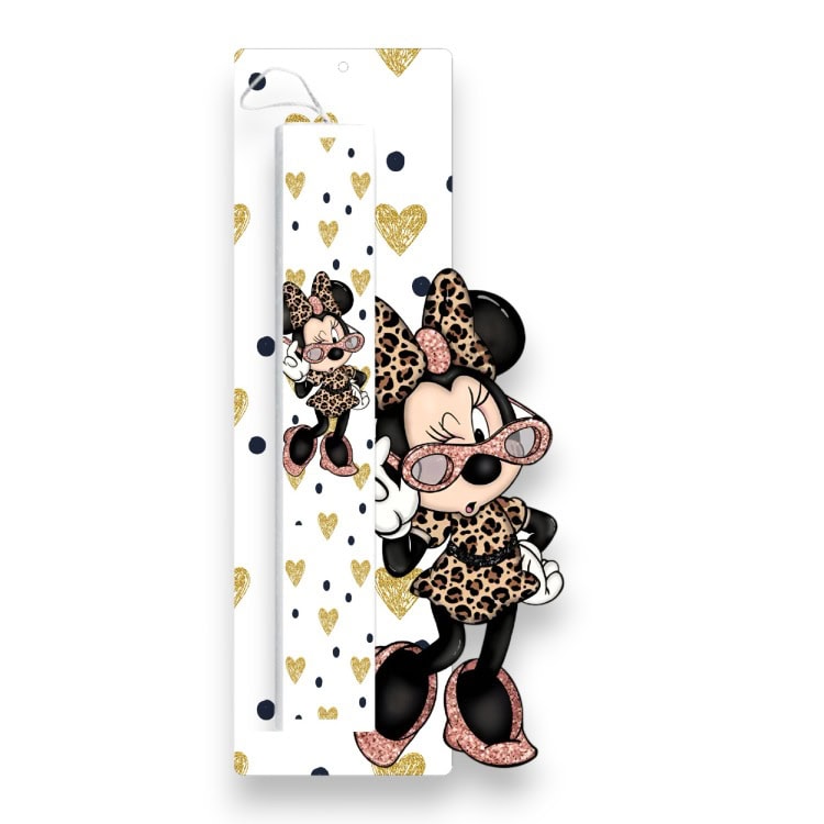 Έγχρωμη Πασχαλινή Λαμπάδα Minnie Mouse Diva με Όνομα