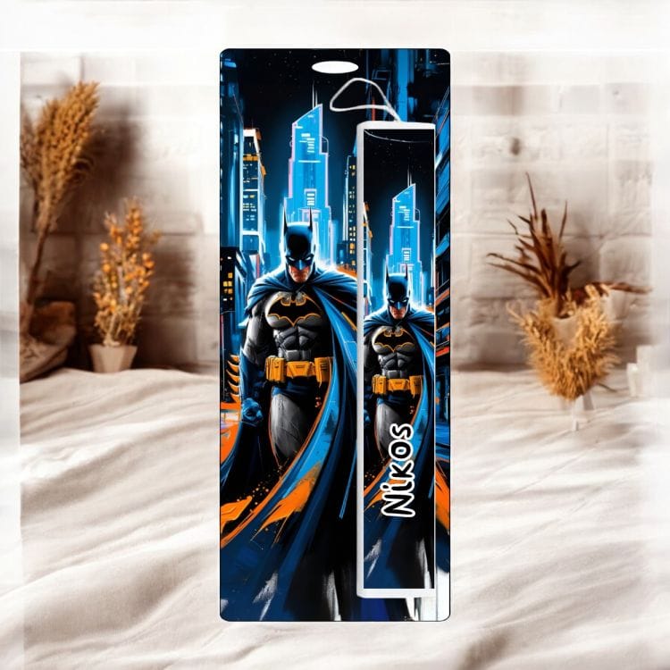 Εκτυπώσιμη Πασχαλινή Λαμπάδα Batman με Όνομα