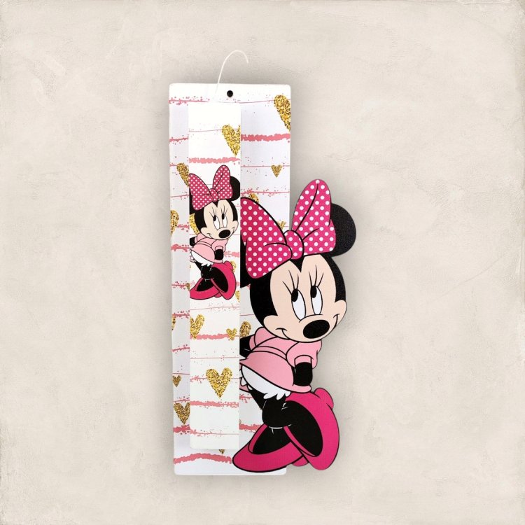 Έγχρωμη Πασχαλινή Λαμπάδα Minnie Ντροπαλή με Όνομα
