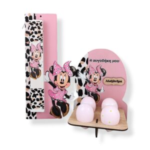 Σετ Πασχαλινή Λαμπάδα και Αυγοθήκη Minnie Χορεύτρια με Όνομα