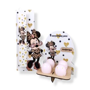 Σετ Πασχαλινή Λαμπάδα και Αυγοθήκη Minnie Mouse Diva με Όνομα