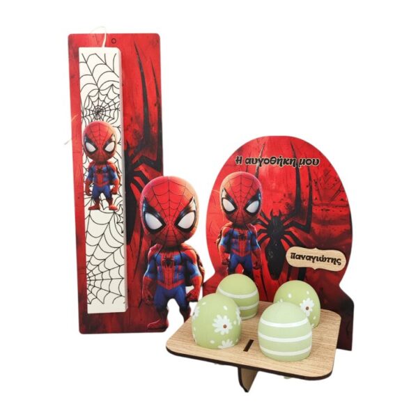 Σετ Πασχαλινή Λαμπάδα και Αυγοθήκη Spider Man Μωρό με Όνομα