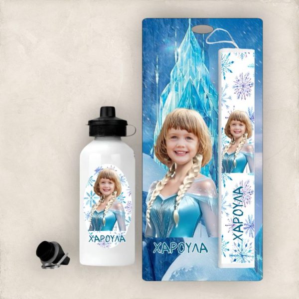 Σετ Πασχαλινή Λαμπάδα και Παγούρι Frozen με Φωτογραφία