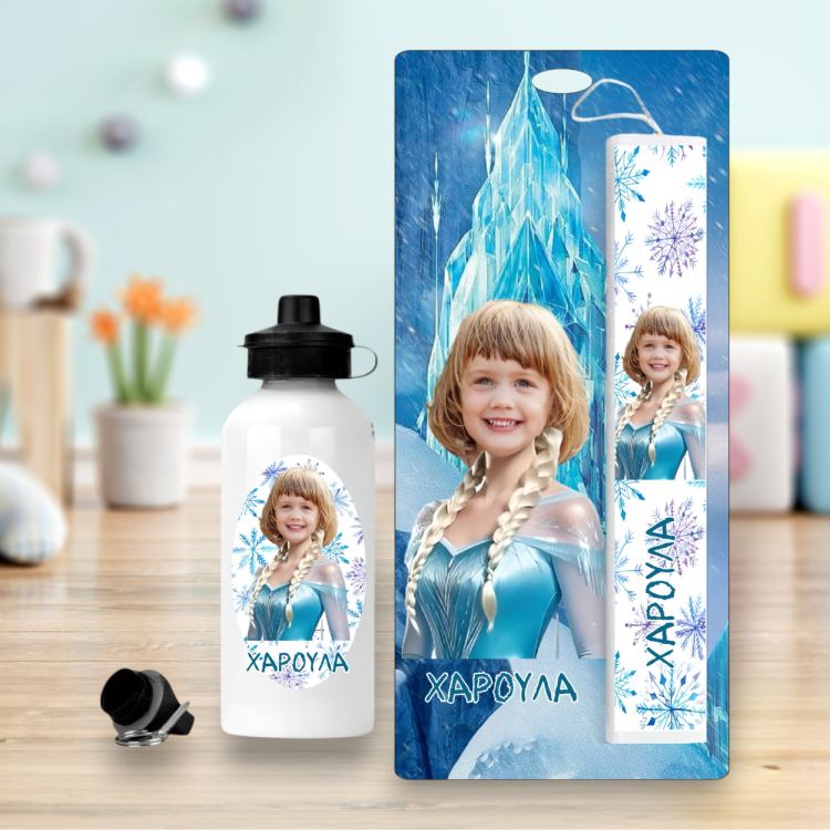 Σετ Πασχαλινή Λαμπάδα και Παγούρι Frozen με Φωτογραφία