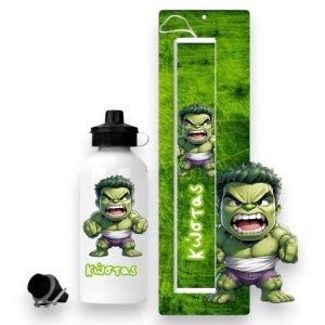Σετ Πασχαλινή Λαμπάδα και Παγούρι Hulk Μωρό με Όνομα