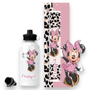 Σετ Πασχαλινή Λαμπάδα και Παγούρι Minnie Χορεύτρια με Όνομα
