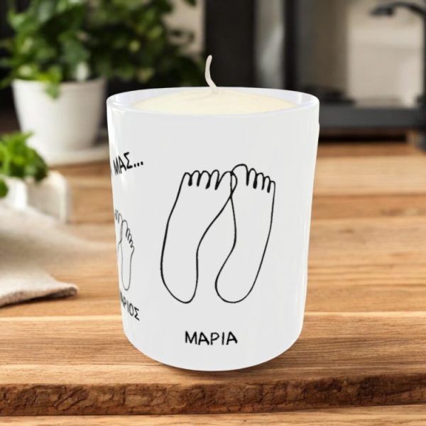 Προσωποποιημένο Κερί Family Feet με Ονόματα