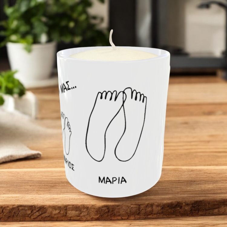 Προσωποποιημένο Κερί Family Feet με Ονόματα Προσωποποιημένο Κερί Family Feet με Ονόματα