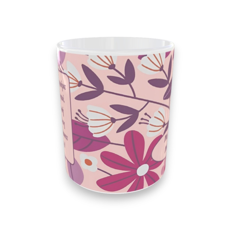 Αναμνηστική Κούπα Για Δασκάλα Pink Flower με Όνομα