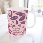 Αναμνηστική Κούπα Για Δασκάλα Pink Flower με Όνομα