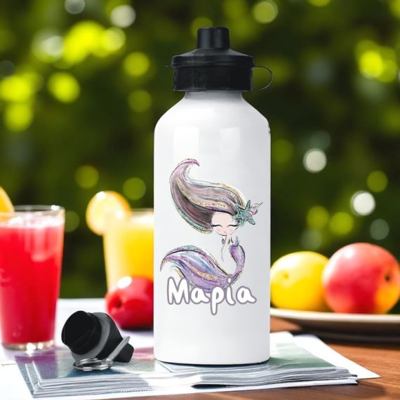 Μεταλλικό Παγούρι με Εκτύπωση Γοργόνα με Όνομα