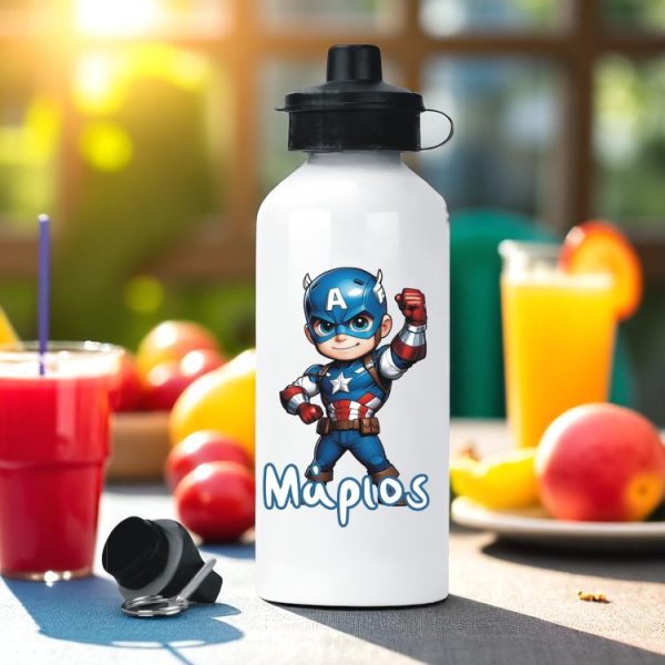 Μεταλλικό Παγούρι με Εκτύπωση Κάπτεν Αμέρικα Μωρό με Όνομα