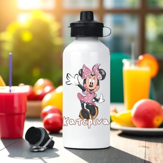 Μεταλλικό Παγούρι με Εκτύπωση Minnie Χορεύτρια με Όνομα