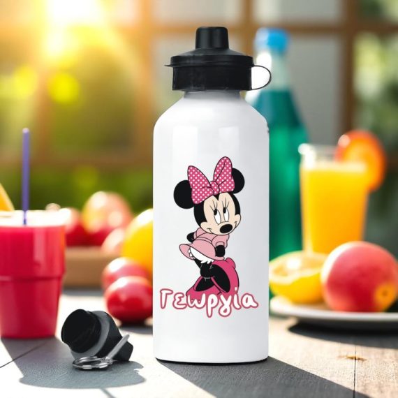 Μεταλλικό Παγούρι με Εκτύπωση Minnie Mouse με Όνομα