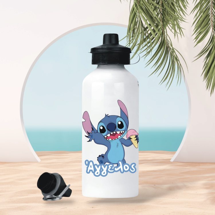 Μεταλλικό Παγούρι με Εκτύπωση Stitch με Όνομα