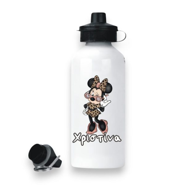 Μεταλλικό Παγούρι με Εκτύπωση Minnie Mouse Diva με Όνομα