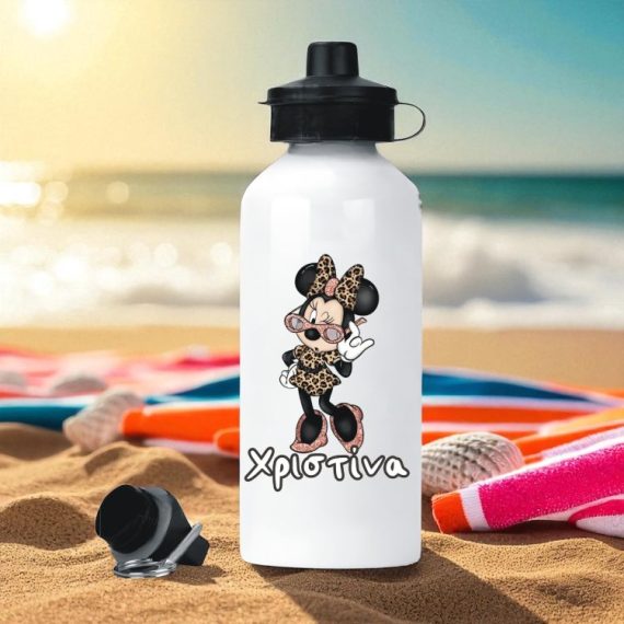 Μεταλλικό Παγούρι με Εκτύπωση Minnie Mouse Diva με Όνομα