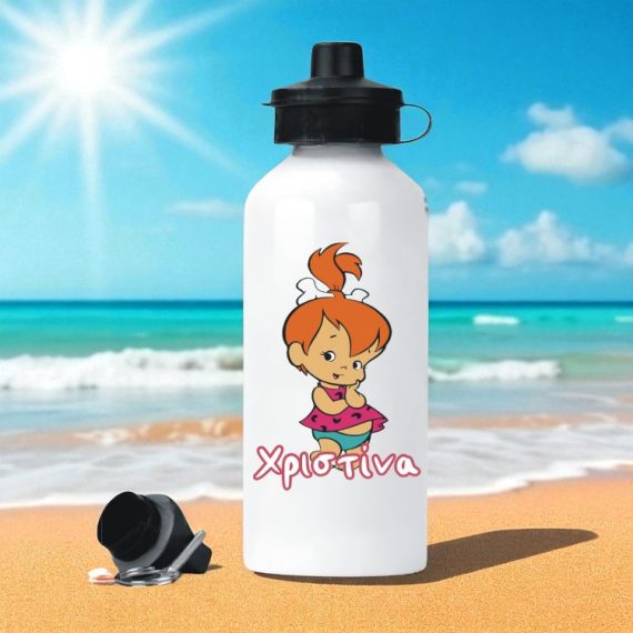 Μεταλλικό Παγούρι με Εκτύπωση Pebbles Flintstone με Όνομα