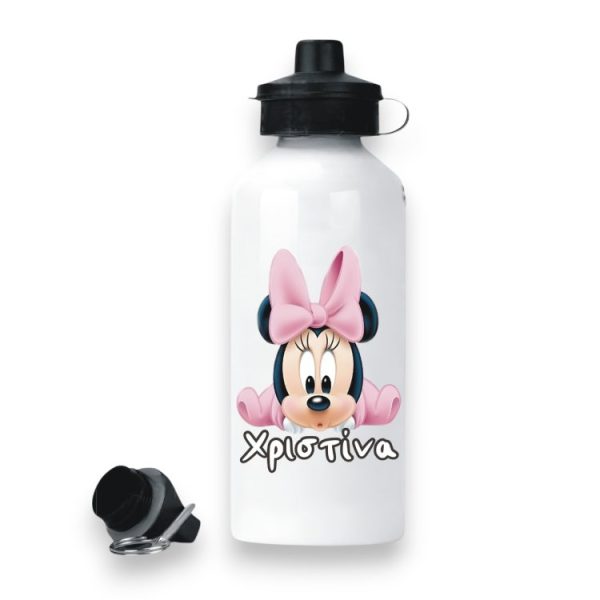 Μεταλλικό Παγούρι με Εκτύπωση Πρόσωπο Minnie Μωρό με Όνομα