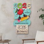 Ξύλινο Σχολικό Ημερολόγιο Μήλο σε Μολύβι