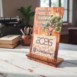 Ξύλινο Επιτραπέζιο Ημερολόγιο Δέντρο Ελιάς