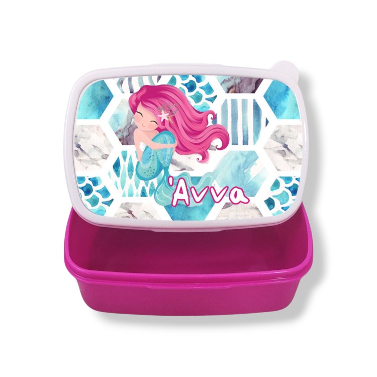 Σχολικό Δοχείο Φαγητού Pink Mermaid με Όνομα Σχολικό Δοχείο Φαγητού Pink Mermaid με Όνομα