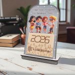 Ξύλινο Επιτραπέζιο Ημερολόγιο Για Σχολεία οι Συμμαθητές Grey