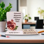 Ξύλινο Ημερολόγιο με Βάση Σπασμένο Ρόδι Λευκό Ξύλο