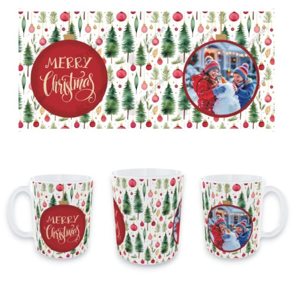 Χριστουγεννιάτικη Κούπα Merry Cristmas με Φωτογραφία