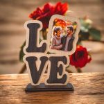 Δώρο Αγίου Βαλεντίνου Κορνίζα Love με Φωτογραφία - Σκούρο Καφέ