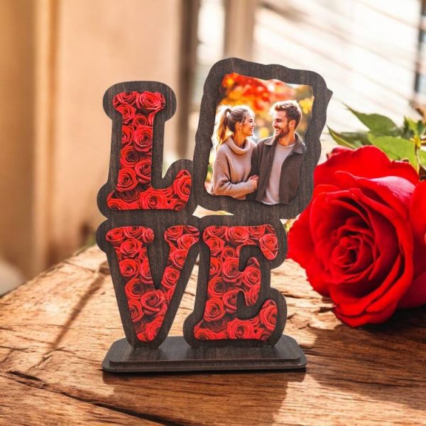 Δώρο Αγίου Βαλεντίνου Κορνίζα Love με Φωτογραφία - Τριαντάφυλλα