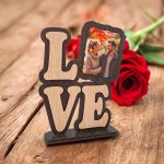Δώρο Αγίου Βαλεντίνου Κορνίζα Love με Φωτογραφία - Ξύλου