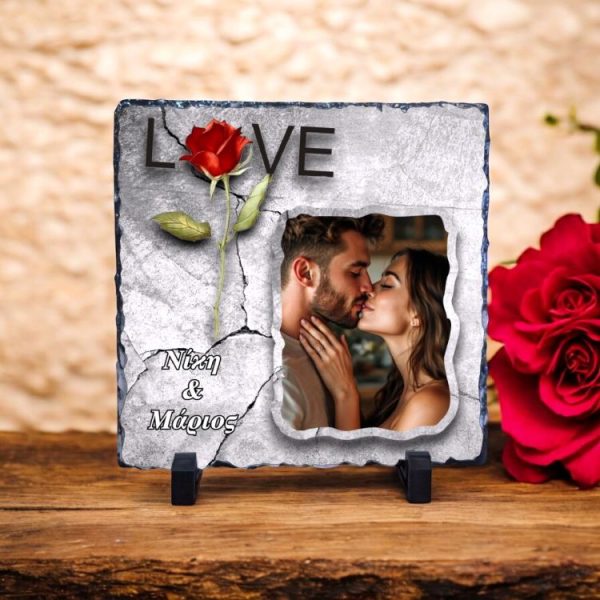 Πέτρα Για Εκτύπωση Φωτογραφίας Love Τριαντάφυλλο 20x20εκ