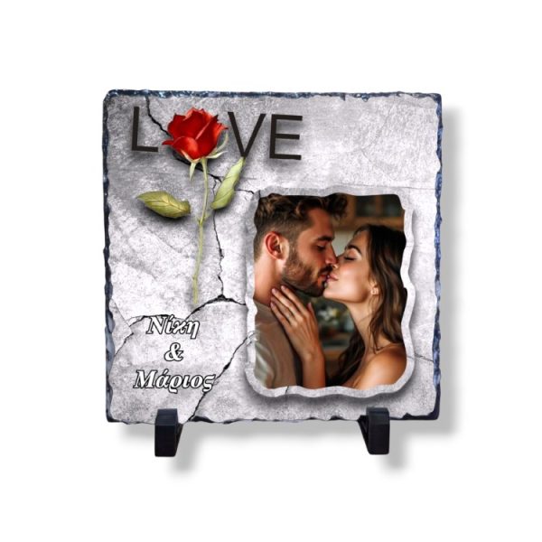 Πέτρα Για Εκτύπωση Φωτογραφίας Love Τριαντάφυλλο 20x20εκ