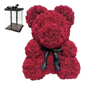 Rose Bear από Μπορντό Τριαντάφυλλα με Φιογκάκι σε Συσκευασία Δώρου – 40 cm Rose Bear από Μπορντό Τριαντάφυλλα με Φιογκάκι σε Συσκευασία Δώρου – 40 cm