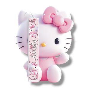 Έγχρωμη Πασχαλινή Λαμπάδα Hello Kitty με Όνομα - Περίγραμμα
