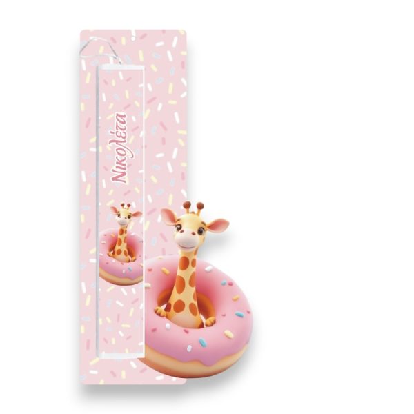 Έγχρωμη Πασχαλινή Λαμπάδα Καμηλοπάρδαλη Donuts με Όνομα