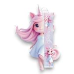 Έγχρωμη Πασχαλινή Λαμπάδα Unicorn Baby Girl με Όνομα - Περίγραμμα