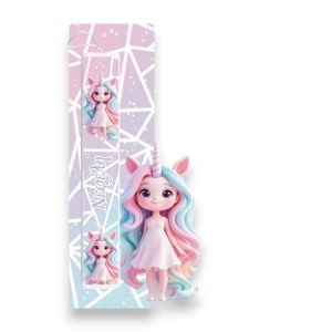 Έγχρωμη Πασχαλινή Λαμπάδα Unicorn Girl με Όνομα