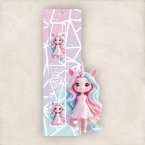 Έγχρωμη Πασχαλινή Λαμπάδα Unicorn Girl με Όνομα